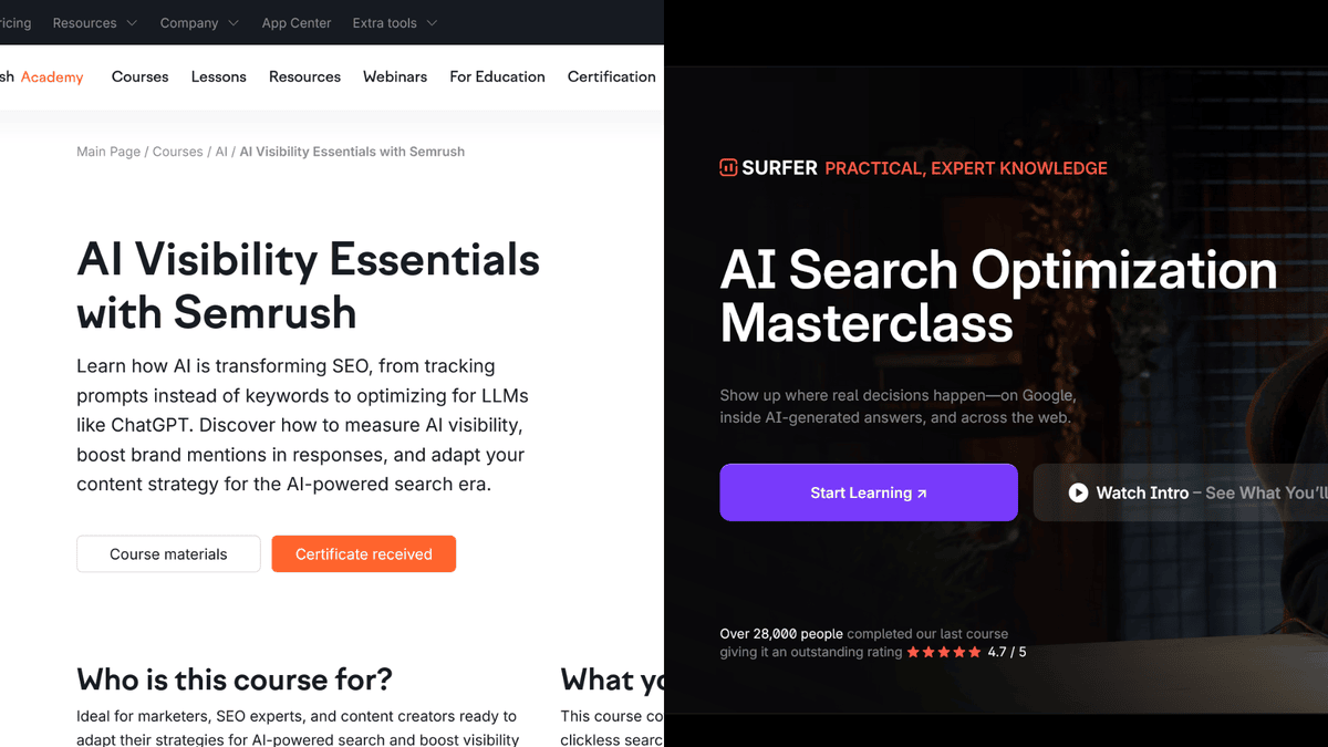 AI SEO certifications